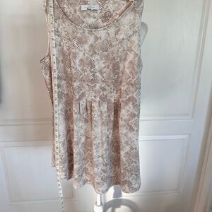 New Directions Snake Print Tunic - Beige and White